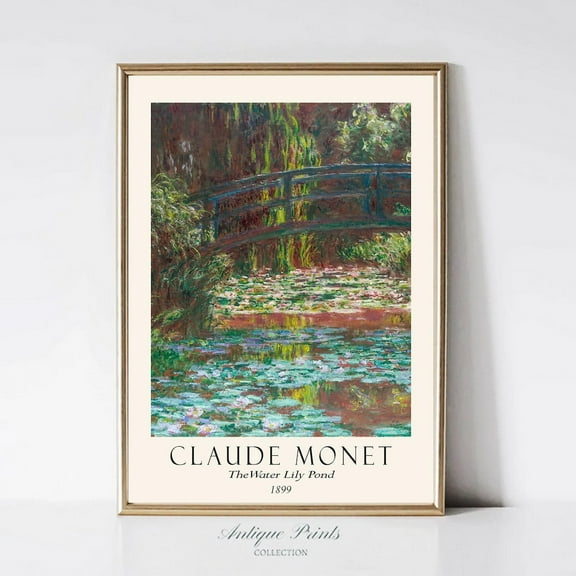 Monet, Spring Monet Floral Wall Art, Vintage Impressionism Art, Monet, Claude Monet Exhibition Poster,, Stretched Canvas Size 8x12