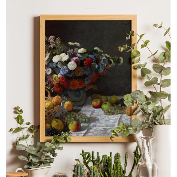 Monet Still Life Flowers And Fruit, Vintage Poster, Unframed Poster Size 12x18