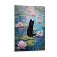 thumbnail image 1 of Monet Style Canvas Painting Black Cat Standing on Lily Pads Wall Art Bathroom Decor Art Poster Canvas Painting Decor Wall Print Photo Gifts Home Modern Decorative Posters 20x30inch(50x75cm), 1 of 6