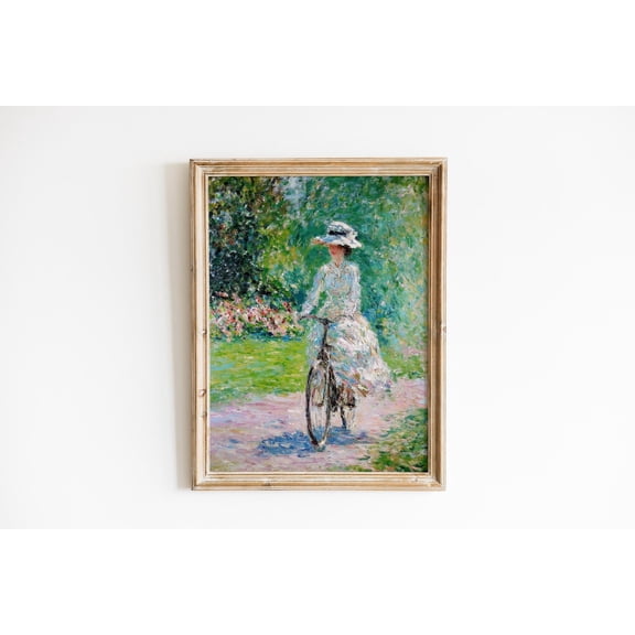 Monet Style Girl Portrait Impressionist Poster, Unframed Paper Poster 8x10in