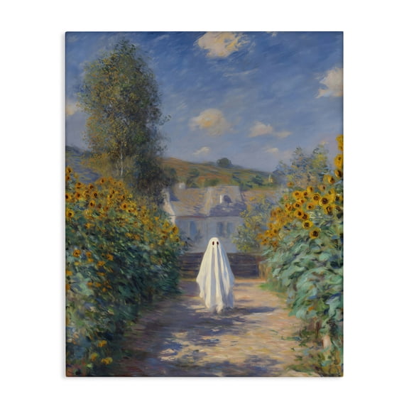 Monet Style Sunflower Ghost Canvas Wall Art, design by Arlington Prints