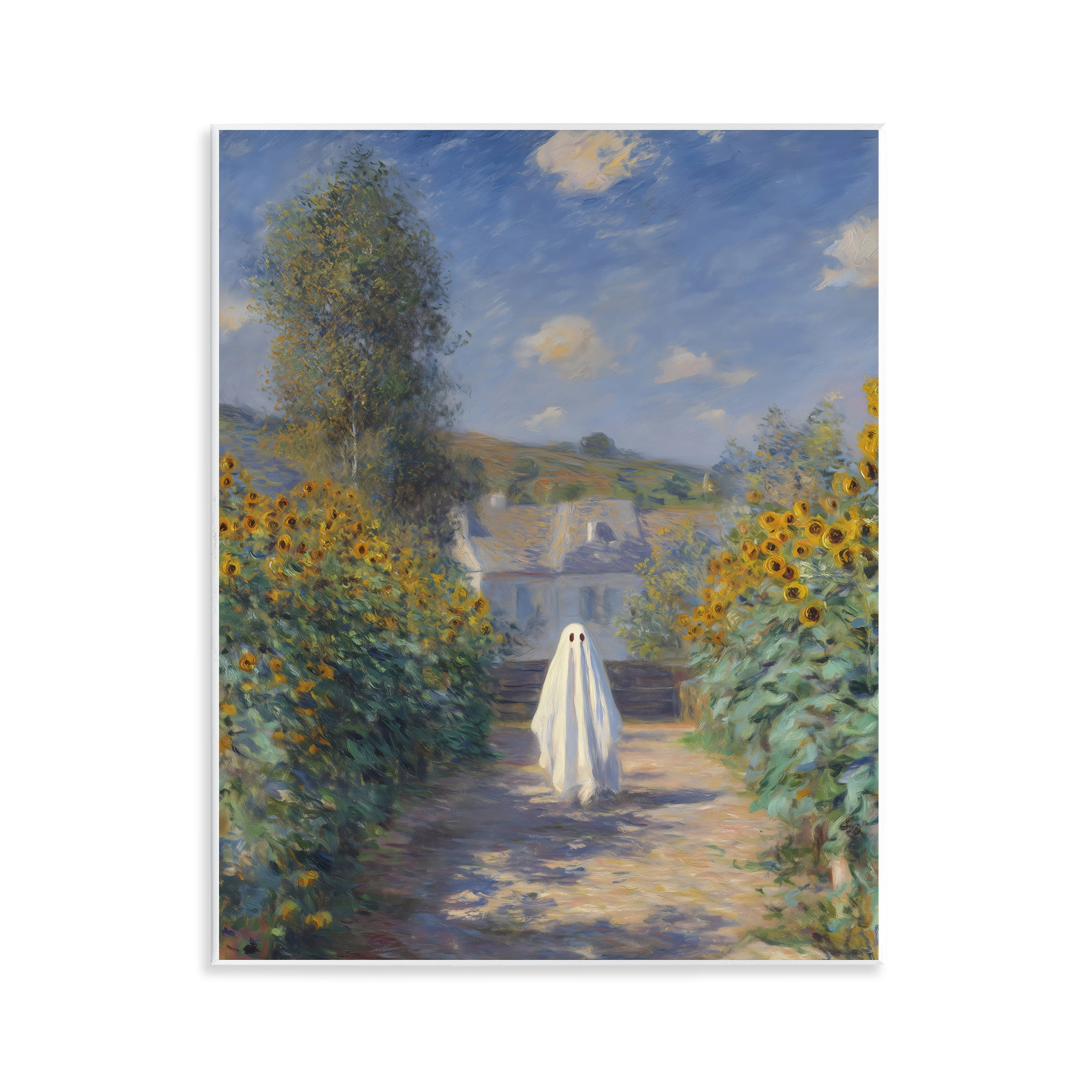 Monet Style Sunflower Ghost Wall Plaque Art, design by Arlington Prints