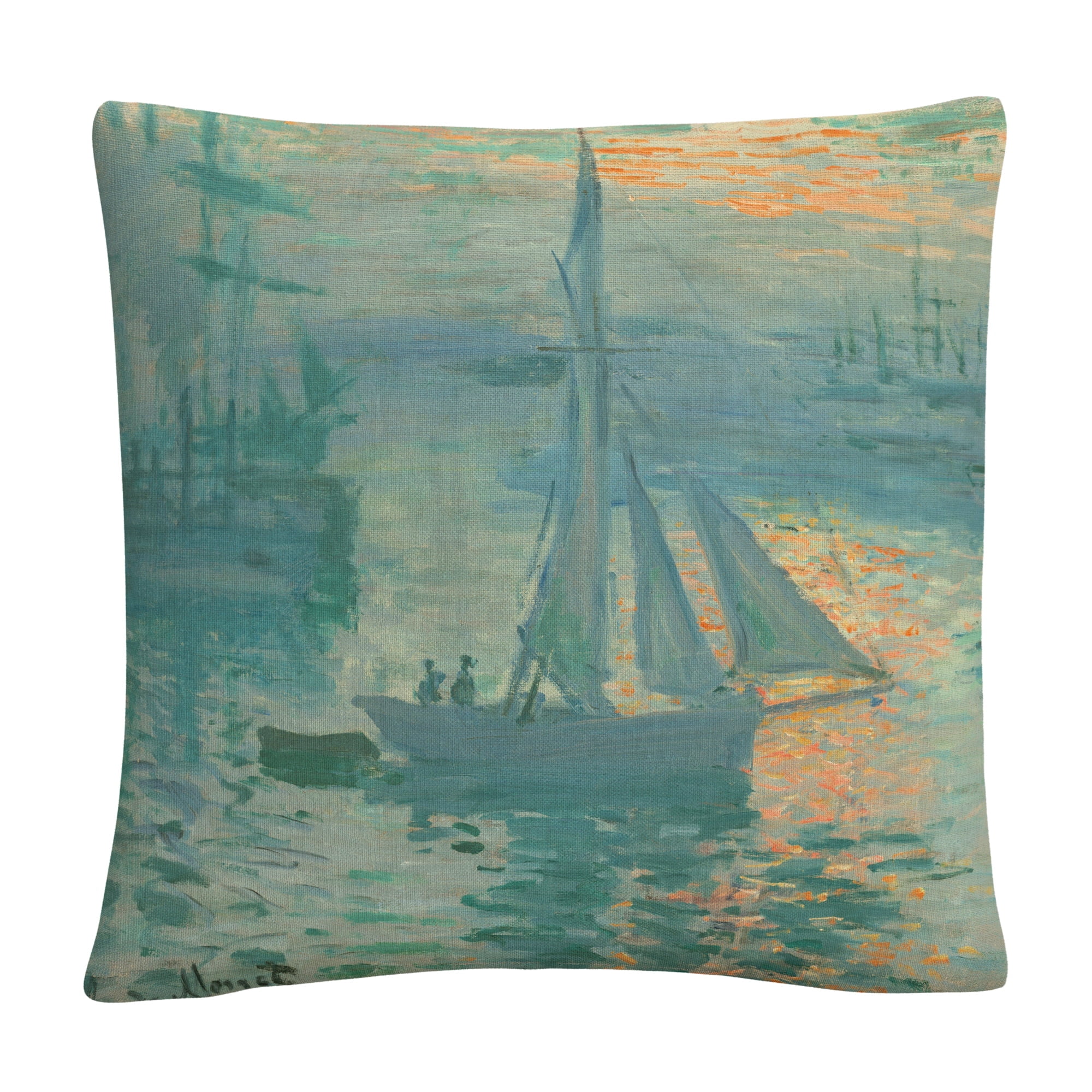 Monet Sunrise 16x16 Polyester Microfiber Throw Pillow