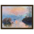 thumbnail image 1 of Monet Sunset Seine Lavacourt Winter Painting Artwork Framed Wall Art Print A4, 1 of 4