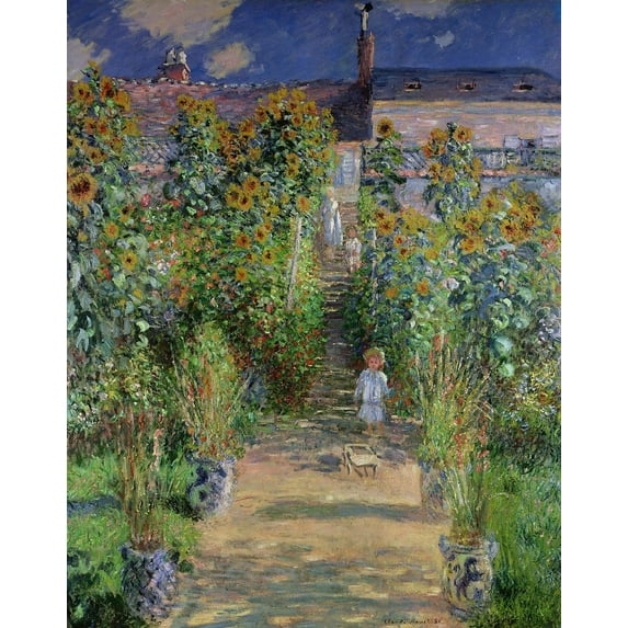Monet "The Artist's Garden at Vetheuil" (1880) Glossy Poster