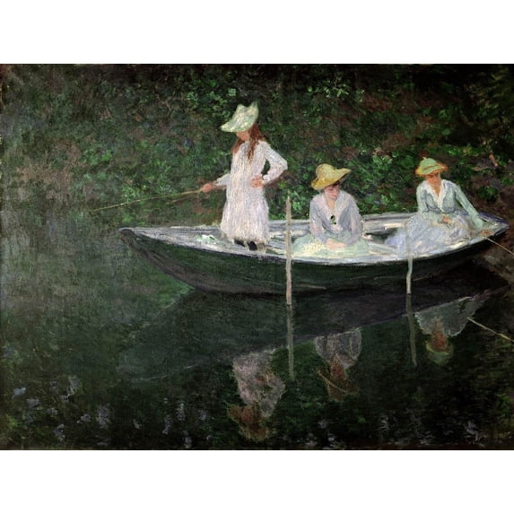Monet "The Boat at Giverny" (1887) Glossy Poster