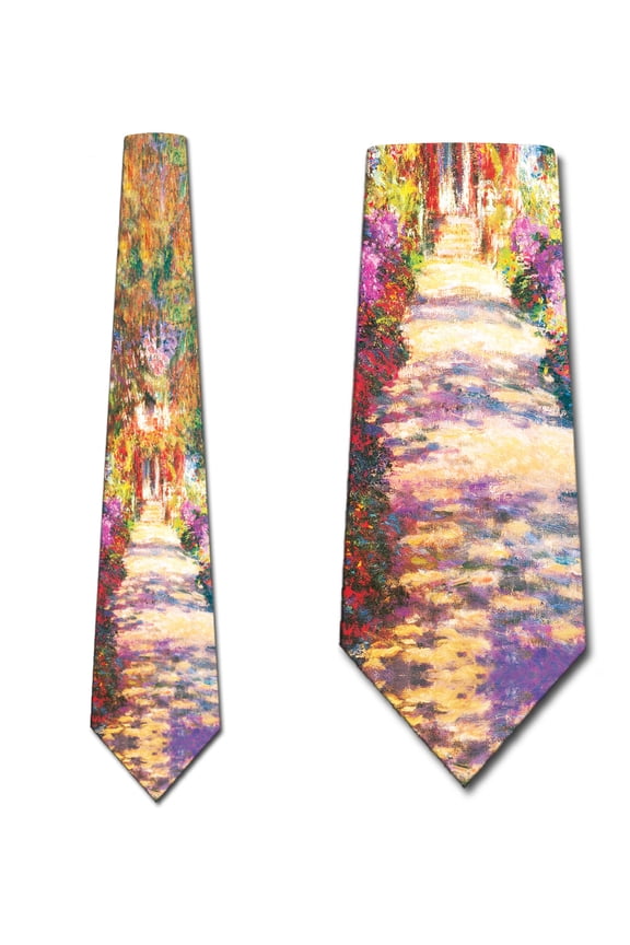 Monet Ties Viale del Giardino Art Necktie Mens