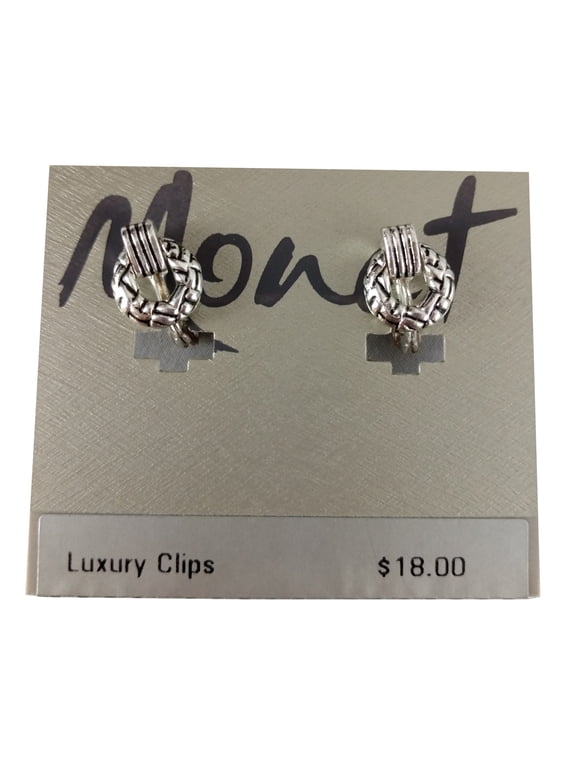 Tiny Silver Tone Door Knocker Clip On Earrings 1/2" Ladies Adult Female Women