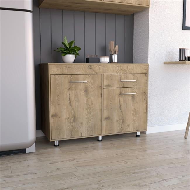 Monet Macadamia Wood Utility Base Cabinet with Adjustable Shelving