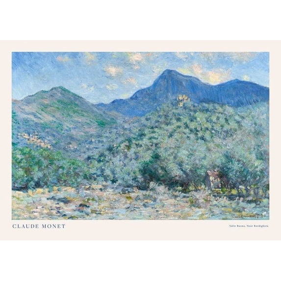 Monet - Valle Buona, Near Bordighera Landscape Print Wall Art, Modern Wall Decor For Living Room Bedroom, 8x12 UNFRAMED