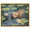 thumbnail image 1 of Monet Water Lilies Dog Rustic Chic Farmhouse Canvas Wall Art by Art Remedy, Gold Floater Frame, 45"x36", 1 of 7