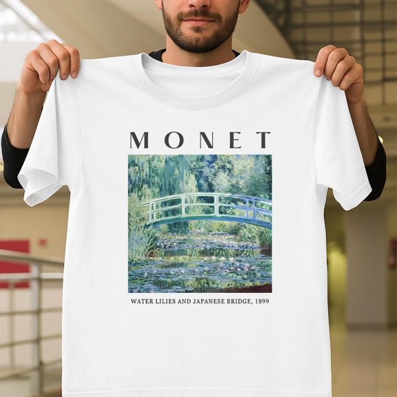 Monet Water Lilies Famous Painting Art Teacher Artist Unisex T-Shirt, Aesthetic V70077, Up to Size 5XL