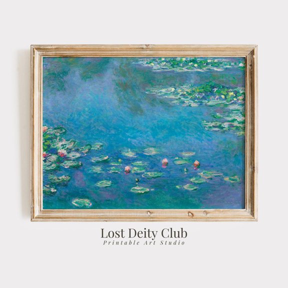 Monet Water Lilies Wall Art Print Impressionist Lily Pad Decor