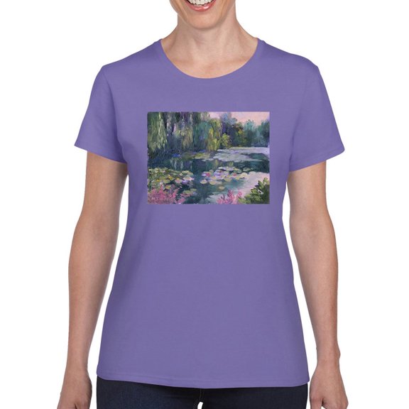 Monets Garden T-Shirt Women -Mary Jean Weber Designs, Female Small