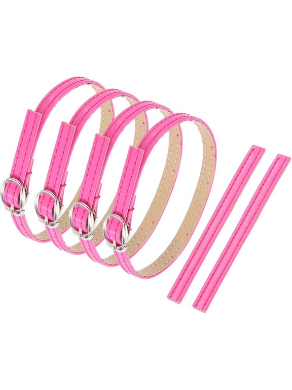 Replacement Ankle Strap for Heels Detachable Shoe Strap Polyester Fiber Shoe Bands(Leather Rose Red)