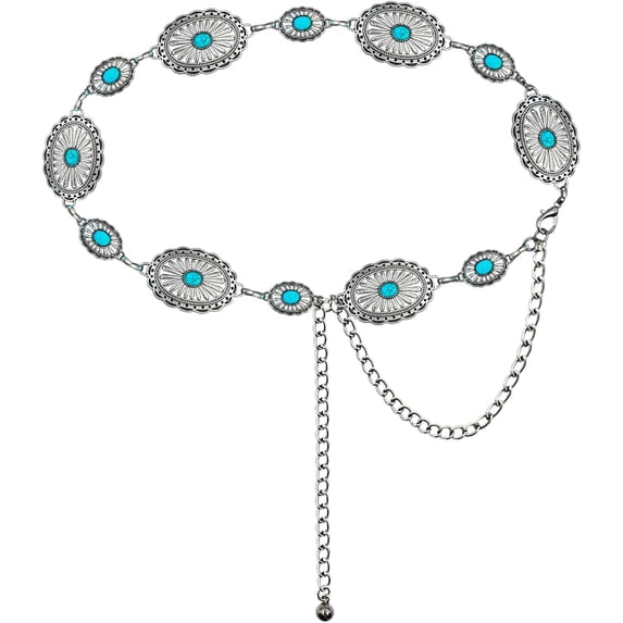Monexial Western Metal Concho Belt for Women Cowgirl Chain Belts for ...