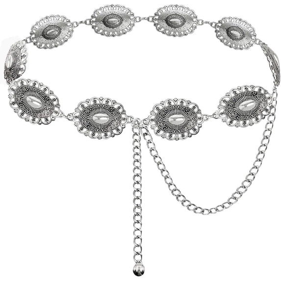 Monexial Western Metal Concho Belt for Women Cowgirl Chain Belts for ...