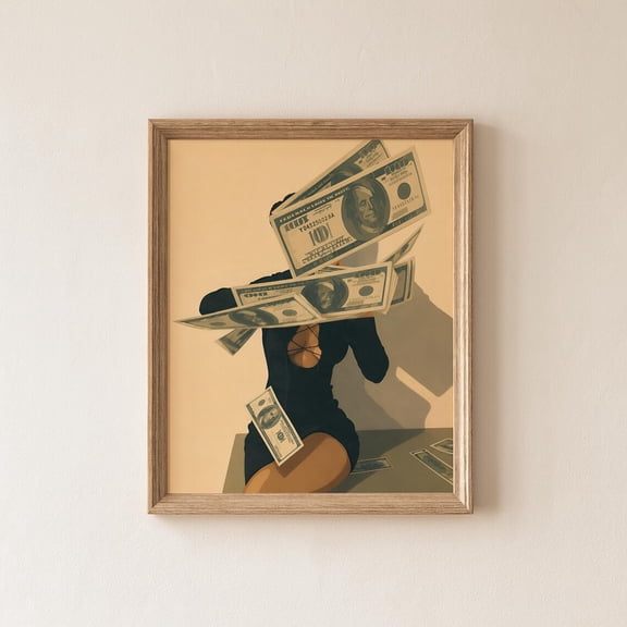 Money Aesthetic Wall Art Print, Rich Girl Poster, Luxury Fashion Decor, Wealth Mindset Artwork., Poster Only