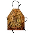 thumbnail image 1 of Money Apron Grunge Style Background with Fiver Sawbuck and Century Note Important Figures, Unisex Kitchen Bib Apron with Adjustable Neck for Cooking Baking Gardening, Pale Green Brown, by Ambesonne, 1 of 3