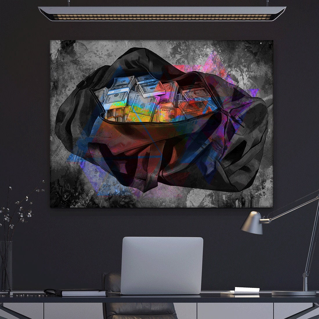 Money Bag Cash Wealth Motivation Luxury Hustle Poster , Poster Print ...