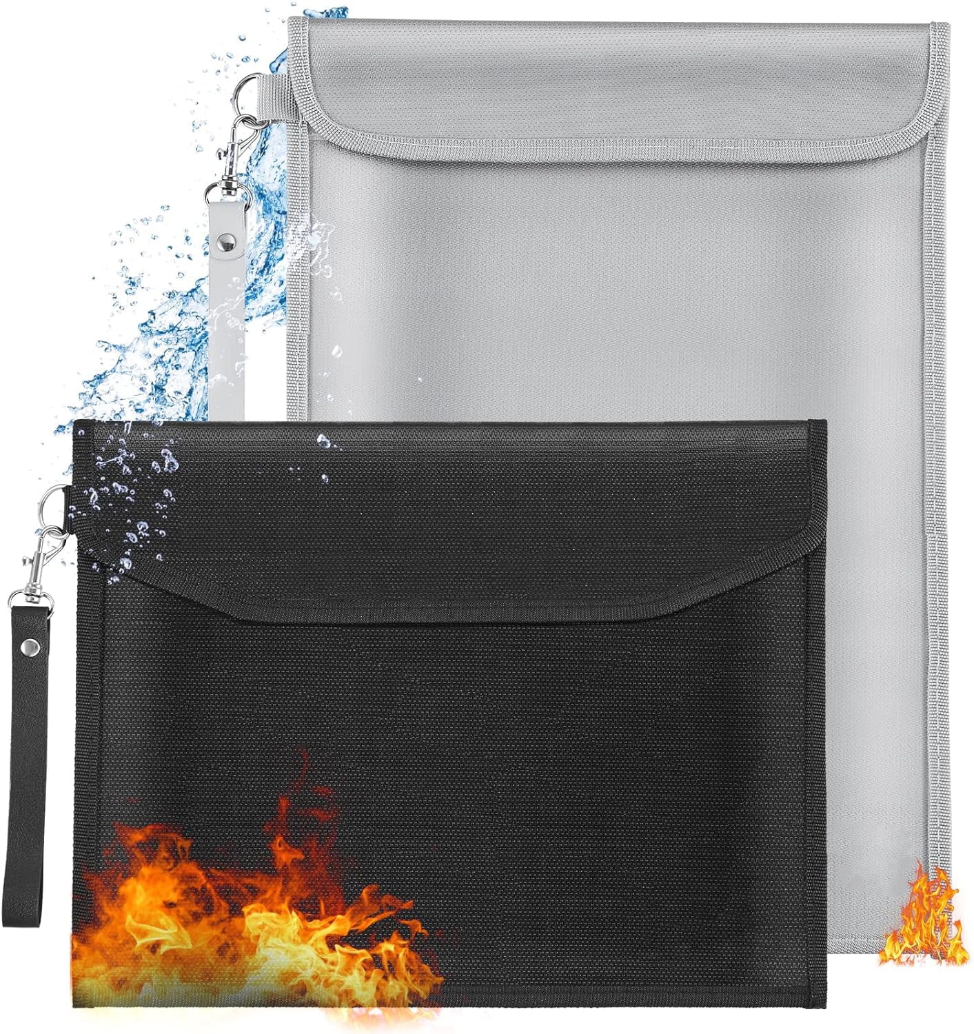 Money Bag Fireproof Document Bag 2012℉ 2 Pack 15x11"/13x10" Waterproof ...