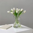 thumbnail image 1 of Money Bag Glass Vase, Folded Texture Creative Flower Vase for Home Decor, 5.9" High Transparency Crystal for Bouquets, 1 of 6