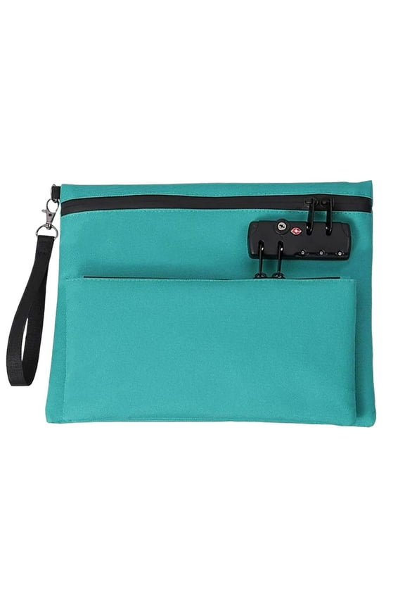 Money Bag with Lock, 8.6x11.41" Double layer Men Women's Locking Accessories Pouch, Bank Bag, Passports, Notary Supplies, Valuable StorageBag,CashBag and Zipper NotaryBag with Lock,GN2