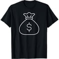 thumbnail image 1 of Money Bag with Dollar Sign Simple White T-Shirt, 1 of 4