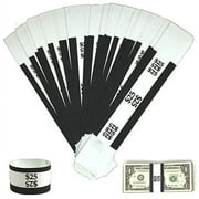 Money Bands Currency Sleeves Straps   Made in USA Pack of 330 for $25 Self-Adhesive Money Wrappers for Bills Color Coded Wraps Meets ABA Standards, 7.5 x 1.25 inches   Counter Recycl