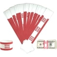 thumbnail image 1 of Money Bands Currency Sleeves Straps – Made in USA (Pack of 330 - $500) Self-Adhesive Money Wrappers for Bills Color Coded Wraps Meets ABA Standards, 7.5 x 1.25 inches – Counter Recyclable Kraft Paper, 1 of 5