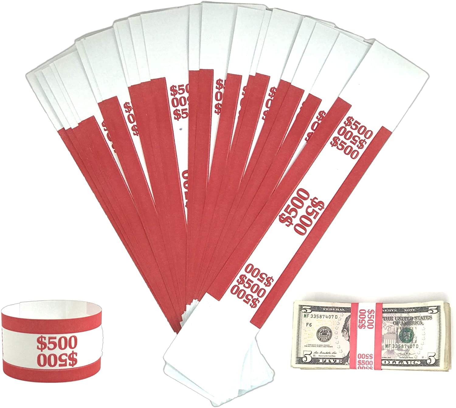 Money Bands Currency Sleeves Straps Made in USA (Pack of 330 500