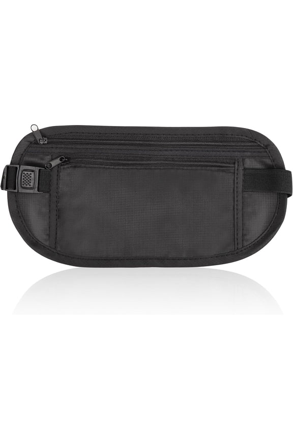 Money Belt Slim RFID Blocking Passport Holder, Small Waist Pouch for Travel