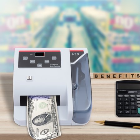 Money Bill Counter Cash Counting Machine with UV/MG/WM Counterfeit Detection V10