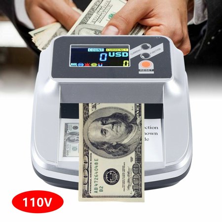 Money Bill Counter Machine Cash Checking Counting Counterfeit Detector 6.3*5.7*2.7in for Banks, Retail Stores, Supermarkets