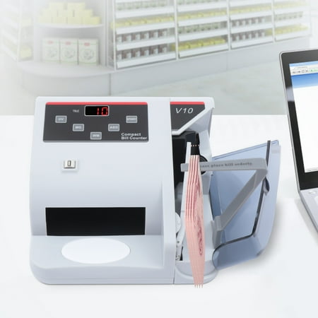 Money Bill Counter, Portable Multi-Currency Counting Machine, LED Display, 600pcs/min, UV/MG/WM Counterfeit Detection