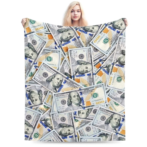 Money Blanket Bills Pattern Print 50x40