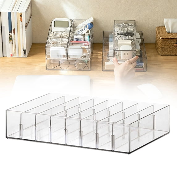 Money Box,4-Slot Cash Organizer Tray for Bills and, Transparent Money Storage Container, Register Drawer Insert, Counter Tray for Business and Use at Home(Large Size No Lid)