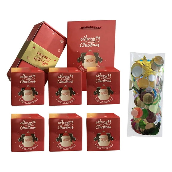 Money Box For Cash Gift Birthday,Merry Christmas Surprise Box Gift Box Explosion Box with Confetti, Christmas Boxes Explosion Gift Box Cash Money Gift Boxes for Presents,6 Bouncing Boxes(Red)