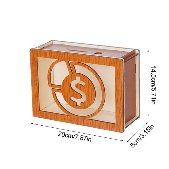Money Box, Piggy Bank, Wood Cash Banks, Reusable Store Box with Savings Goal and Numbers To Check for Helps The Habit of Saving (5000 GBP)
