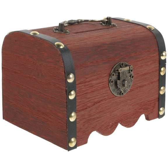 WHAMVOX 1Pack Light Brown Wooden Piggy Bank for Children Home Decoration