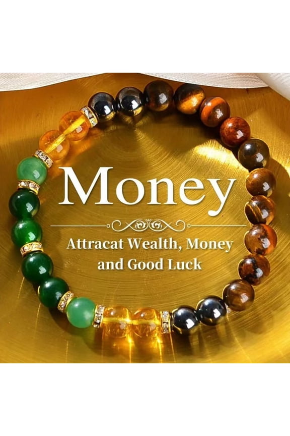 Money Bracelet Money Bracelets for Women Jade Stone Wealth Attraction Protection Good Luck Bracelet Feng Shui Crystal Tiger Eye Bracelets Spiritual Friend Birthday Jewelry Gifts