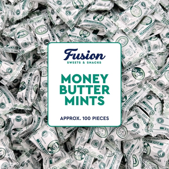 Money Buttermints Individually Wrapped, 100 Pieces Creamy Mint Candy for Casino Party Favors