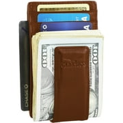 CLAASICO Money Clip Leather Wallet For Men Slim Front Pocket RFID Blocking Card Holder With Super Strong Magnetic