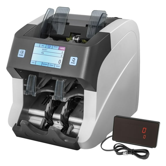 Money Counter Machine Mixed Denominations Note Bill Counter Machine With LED Display 2CIS/UV/MG/MT/DB Counterfeit Detection Serial Number Recording Cash ,Security Protection