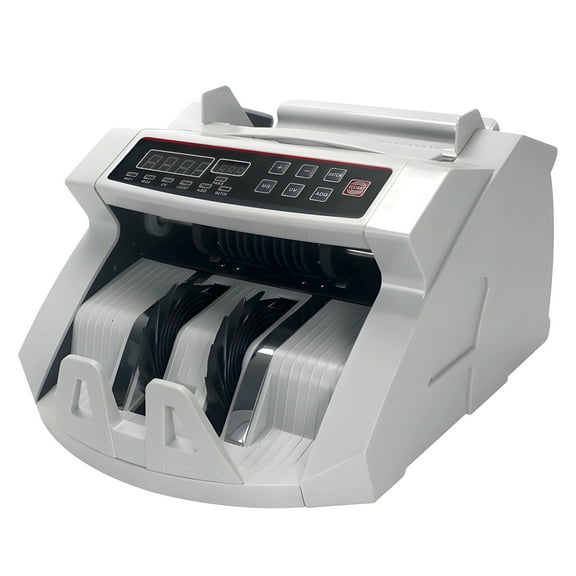 Money Counter Machine with Value Count, UV/MG/IR Counterfeit Detection Function Cash Counter, LCD Display Cash Counter with Add and Batch Modes, Mix Denomination Counter Machine for Bank Supermarket