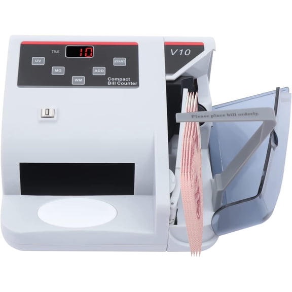 Money Counter Machine with UV/MG/WM Counterfeit Detection American Portable Commercial Money Detector 100-240V LED Display 600pcs/min