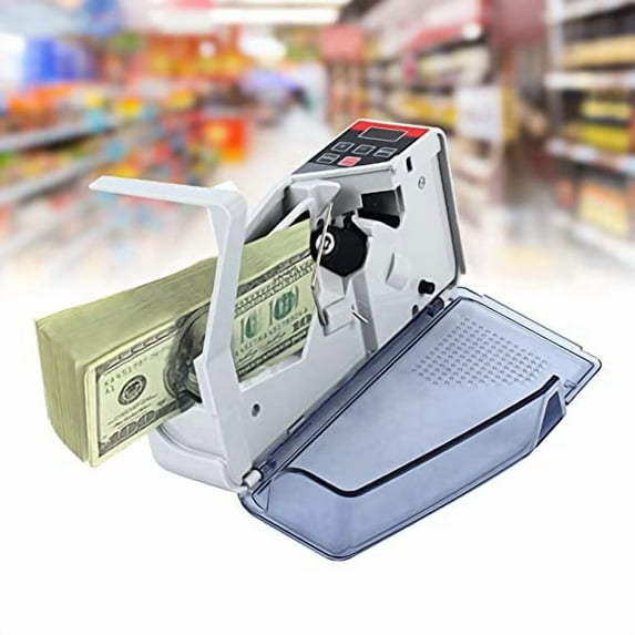 Money Counter, Portable V40 Money Counter Mini Bill Cash Counting Machine Handy Currency Counting Machine with Automatically Stop Counting Function Only for Multi-Currency Handy Ba