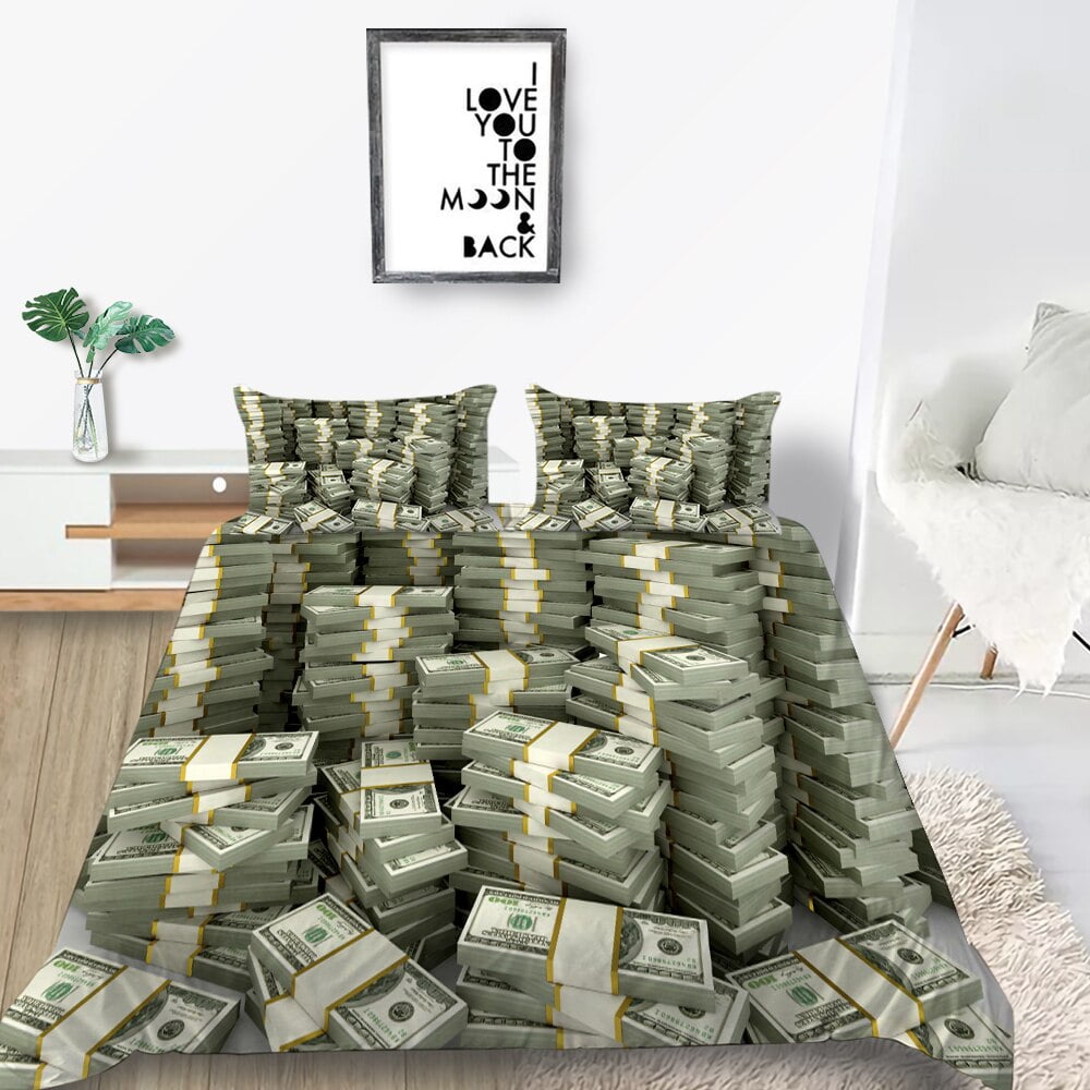 Money Dollar Bedding Set Duvet Cover Sense of Design Luxury Fashionable