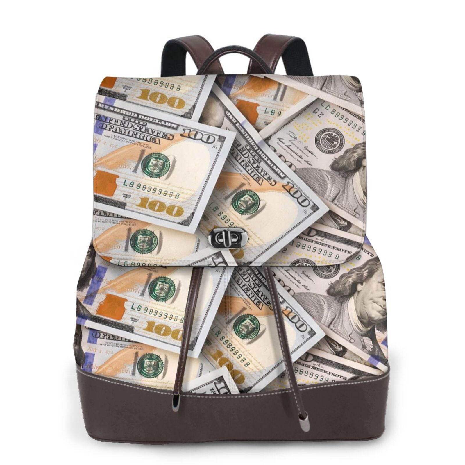 dollar leather backpack Rebelle including a front zipper pocket and front slide pocket American Darling Western Leather Backpack