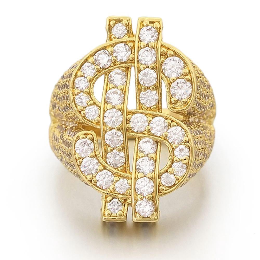 Money Dollar Sign CZ Eternity Band Hip Hop Ring - Walmart.com